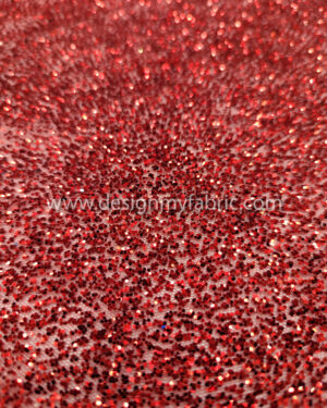 Red glitter net fabric #99576