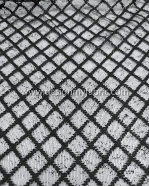 Black rhombus net and glitter fabric #99783