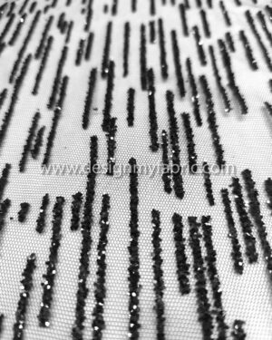 Black net glitter fabric #81069