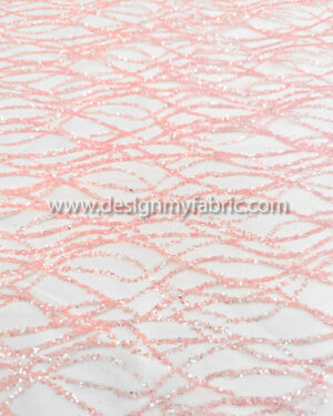 Pink glitter net fabric #91586