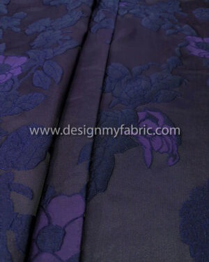 Purple and navy blue floral jacquard #99550