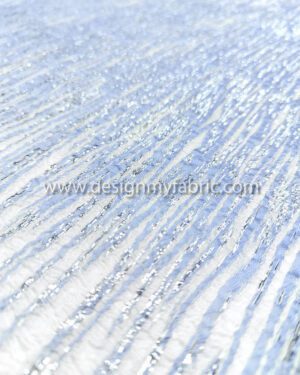 White organza with baby blue stripes #99557