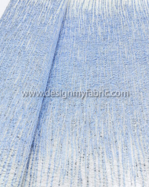 White organza with baby blue stripes #99557