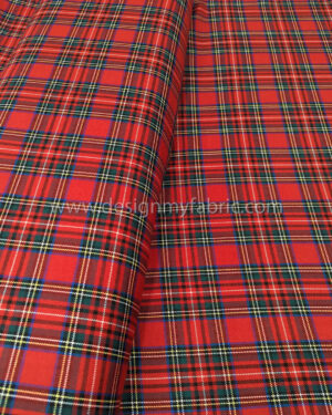 Red and green tartan fabric #50458