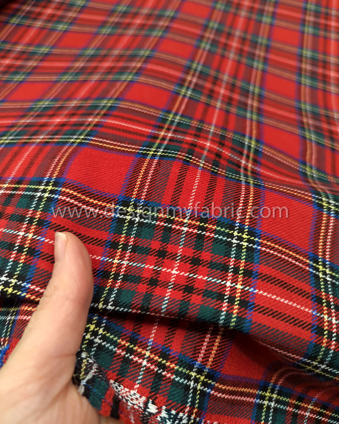 Sage Green Plaid Fabric | Multicolor Cotton Tartan Twill 58W