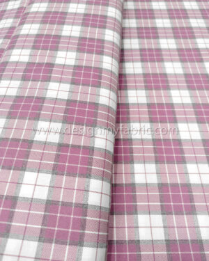 Pink and white tartan fabric #50947