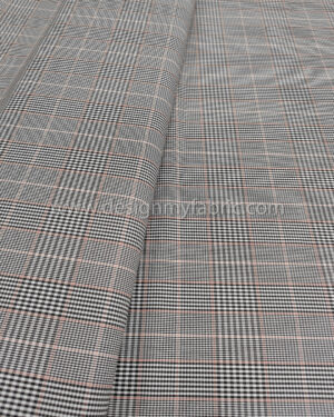 Dusty pink and black houndstooth coating fabric #50469