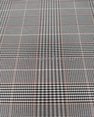 Dusty pink and black houndstooth coating fabric #50469