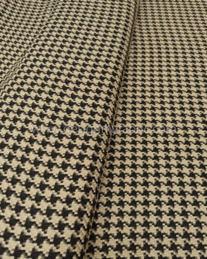 Beige and black houndstooth coating fabric #50462