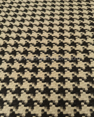 Beige and black houndstooth coating fabric #50462