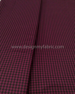 Burgundy purple and black houndstooth coating fabric #80988