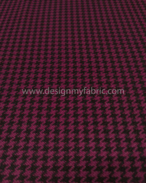 Burgundy purple and black houndstooth coating fabric #80988