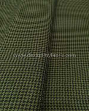 Olive green and black houndstooth coating fabric #50461