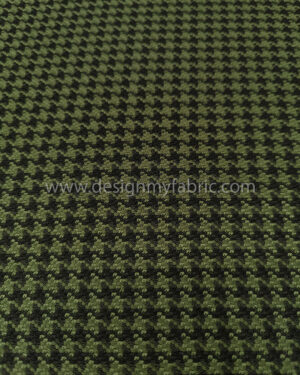 Olive green and black houndstooth coating fabric #50461