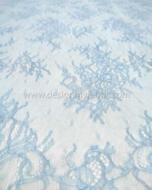 Pastel blue french lace fabric #99514
