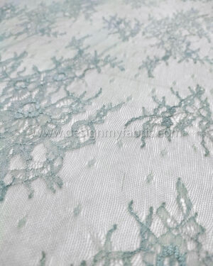 Dusty turquoise french lace fabric #99515