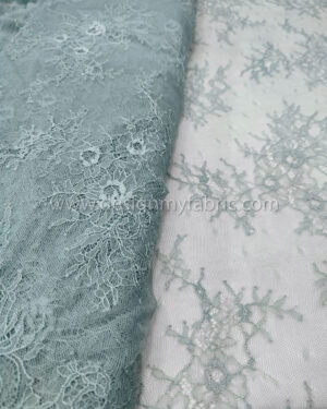 Dusty turquoise french lace fabric #99515