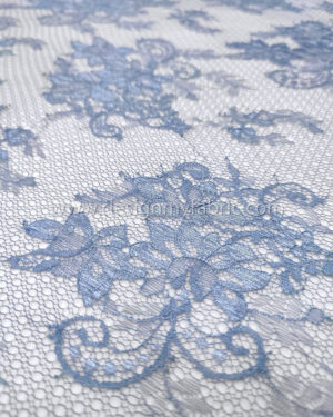 Blue french lace fabric #70091