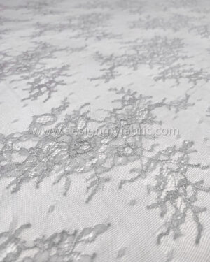 Grey french lace fabric #99517