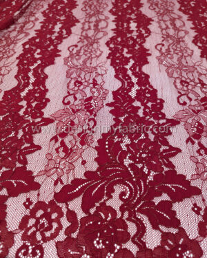 Burgundy french lace fabric #80640