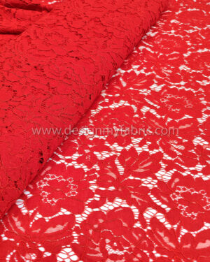 Red french lace fabric #90612