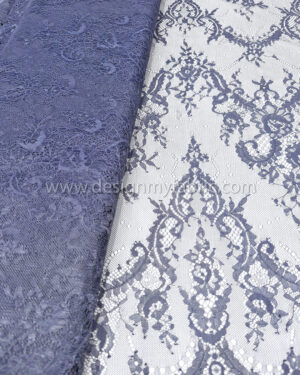 Blue french lace fabric #99509
