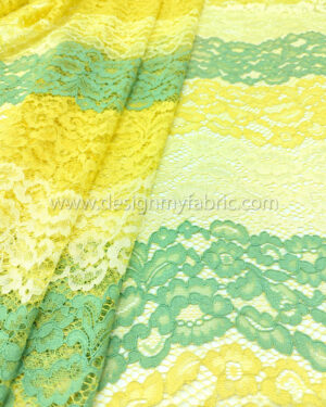 Yellow french lace fabric #80654