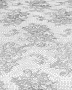 Grey french lace fabric #70090