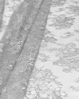Grey french lace fabric #70090