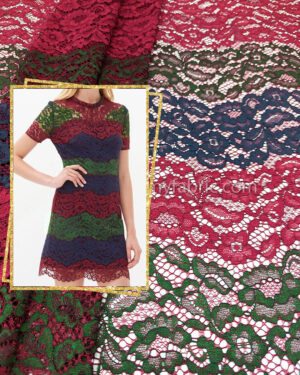 Colorful french lace fabric #80653