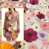 Colorful 3D roses embroidered lace fabric #51080