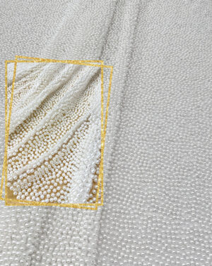 White pearls lace fabric #51106