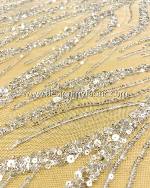 Off white bridal lace with sequines and beads #50523