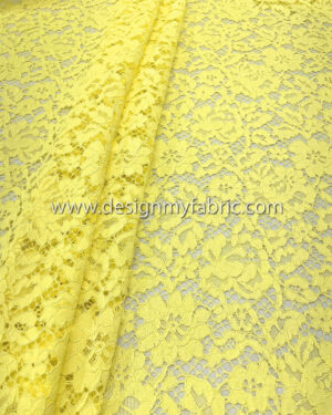 Yellow french lace fabric #50546