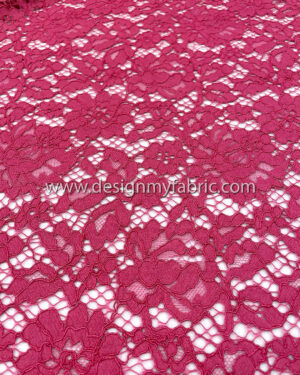 Magenta french lace fabric #50538