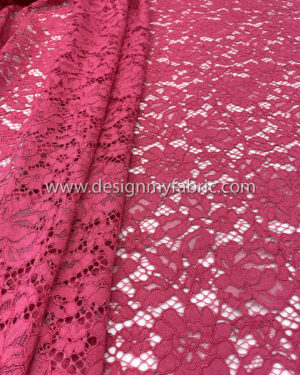 Magenta french lace fabric #50538