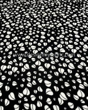 White heart and black crepe fabric #81977