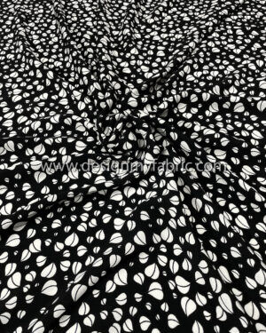 White heart and black crepe fabric #81977