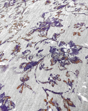 Grey and purple poplin fabric #90266