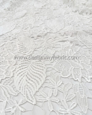 White guipure floral fabric #82657