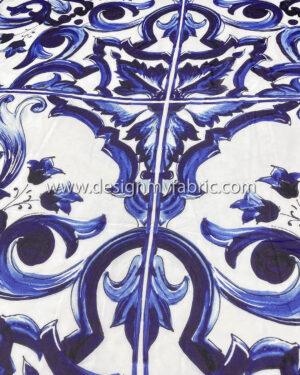 Blue and purple majolica chiffon fabric #51079