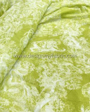 Green and white poplin fabric #51101