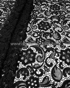 Black guipure floral fabric #80059