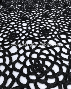 Black guipure floral fabric #80057