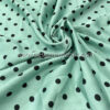 Mint satin with black dots #50267