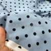Baby blue satin with black dots #50264 - Image 2