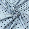 Baby blue satin with black dots #50264