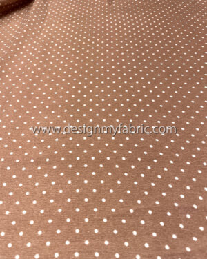 Brown satin with white dots #50274