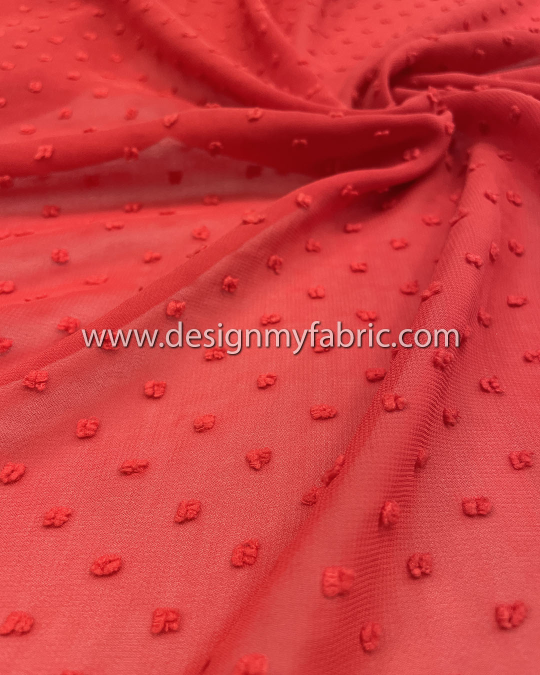Filato Ruffle Chiffon Ribbon - Rosso A Pois Bianchi - 2 Matasse Da 100g (16m Cad.) Per Sciarpe E Accessori