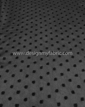 Black polka dots chiffon fabric #91552